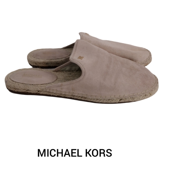 Michael Kors Suede Leather Espadrilles Clogs Mules Size 9.5 Tan - Picture 1 of 5